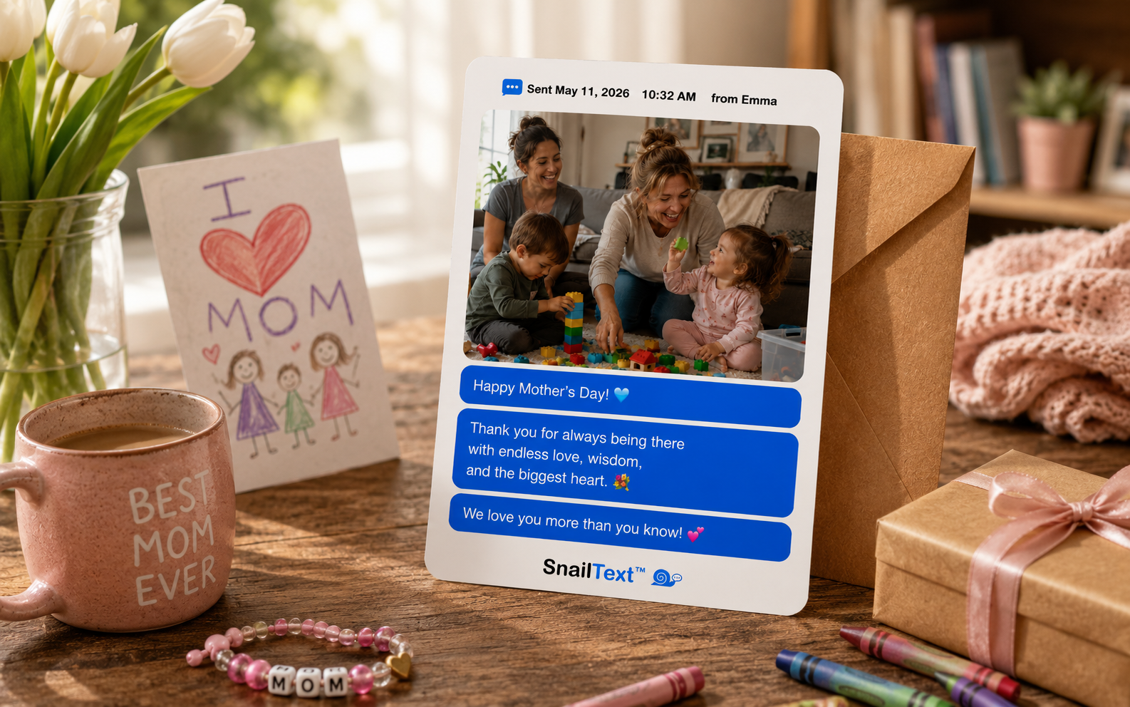 Mother's Day SnailText keepsake example