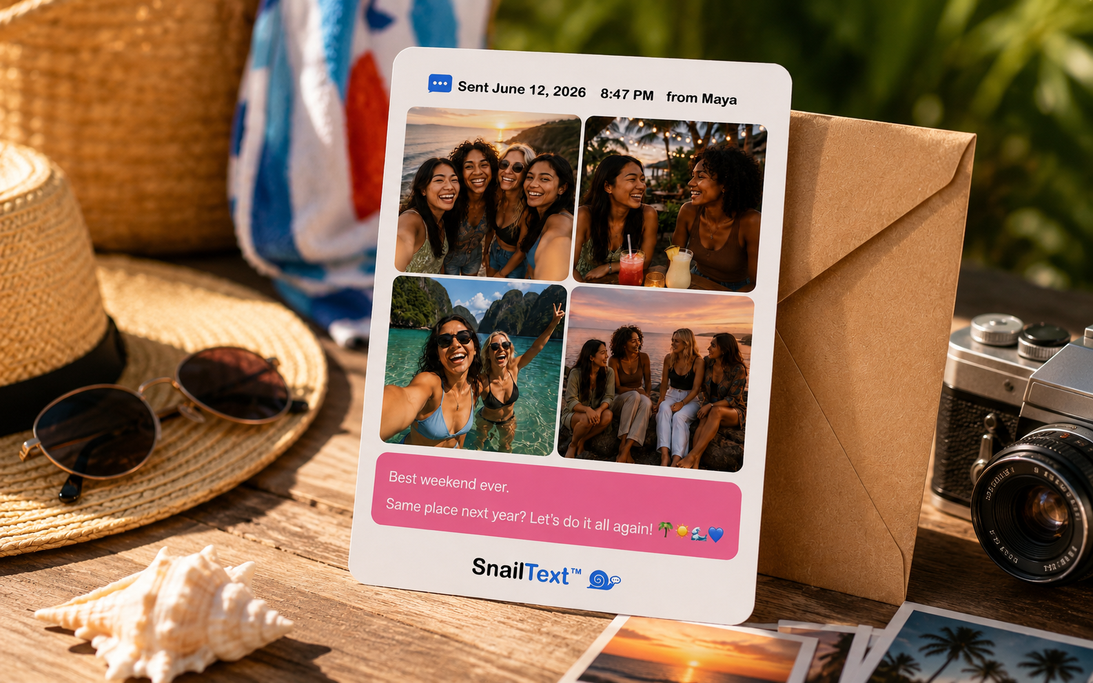 Vacation SnailText keepsake example